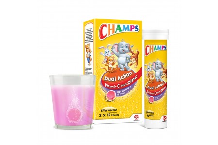 CHAMPS EFF DUAL ACTION VIT C+ZINC BC 30S EXP:5/2027